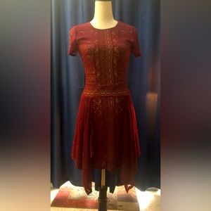 BCBG MaxAzria Burgundy Lace Dress